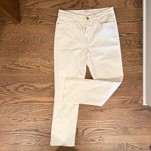 Frame Denim Le High Rise Straight Ankle Jeans in Blanc White Size 32 NWT